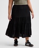 Plus Size Pull-On Tiered Midi Skirt