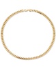 Men's Solid Cuban Link 22" Chain Necklace in 14k Gold-Plated Sterling Silver