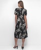 Women's Printed Ladder Lace Trim Dress