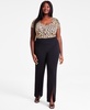 Trendy Plus Size High-Rise Pull-On Ponte Flare-Leg Pants, Exclusively at Macy's 