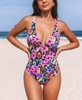 Women's Keyhole Ring Back One Piece Swimsuit