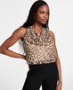 Women's Cheetah-Print Sleeveless Cowlneck Top, Exclusively at Macy's