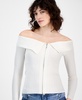 Women's Off-The-Shoulder Zippered Long-Sleeve Top, Exclusively at Macy's