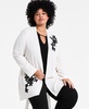 Plus Size Lace-Appliqué Open-Front Cardigan