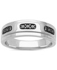 Men's Black Diamond Band (1/4 ct. t.w.) in Sterling Silver