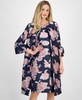 Women's Floral-Print Jacquard Topper Jacket