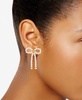 by Nadri 18k Gold-Plated Cubic Zirconia & Imitation Pearl Bow Drop Earrings