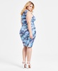 Trendy Plus Size Printed-Mesh Side-Ruched Dress, Exclusively at Macy's