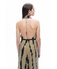 Women's Belt Detailed Printed Maxi Dress
