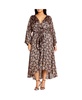 Plus Size Tie Front Fan Maxi Dress