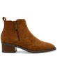 Anne Klein Womens AKSAKARA Double Zipper Faux Suede Ankle Boots