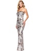 Women's Floral Sequined Strapless Gown