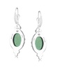 Sterling Silver Green Turquoise Crown Detail Lever Back Earrings