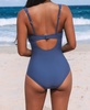 Women's Ruched Adjustable Straps One-Piece Swimsuit