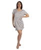 Women's Short Sleeve V-Neck Ribbed Nightshirt with Lace Sleeve