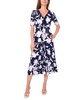 Women's Floral-Print Twist-Front Midi Dress