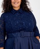 Plus Size 3/4-Sleeve A-Line Gown
