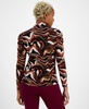 Women's Printed Mock-Neck Long-Sleeve Mesh Top, Created for Macy's 