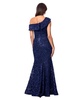 Women's Sequined Lace One-Shoulder Gown