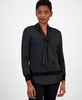 Women's Layered Jacquard Shimmer Sweater 