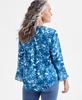 Petite Pintuck Long-Sleeve Top, Exclusively at Macy's 