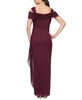 Cold-Shoulder Draped Metallic Gown