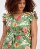 Plus Size Printed Drawstring-Waist Midi Dress
