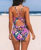 Women's Keyhole Ring Back One Piece Swimsuit