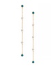 Green Opal Linear Earrings in 18K Gold Plating