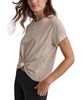 Women's Cotton Stud Logo Knot-Front T-Shirt