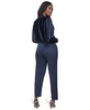 Women's Twill-Satin Ribbed-Waist Ankle Pants