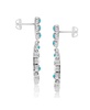 Sterling Silver Sleeping Beauty Blue Turquoise Open Circle Hoop Earrings