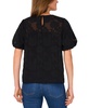 Women's Floral-Jacquard Puff-Sleeve Top