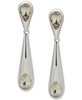 Silver-Tone Crystal Post Linear Earrings