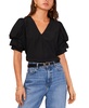 Women's V-neck Tiered Bubble Short-Sleeve Top