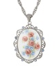 Oval Floral Pendant Necklace