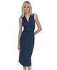Women's Gathered-Waist Faux-Wrap A-Line Dress