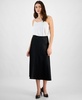 Women's Satin Pull-On Midi Skirt, Exclusively at Macy's