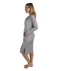 Women's Long Sleeve Fleece Henley Long Nightshirt Lounger