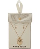 Gold-Tone Crystal Heart Pendant Necklace & Earrings Set