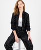 Women's Zip-Front Long-Sleeve Sequin Bomber Jacket