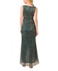 Women's Metallic Ruffled Sleeveless Faux-Wrap Gown