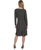 Women's Polka-Dot Long-Sleeve Midi Dress