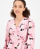 Petite Watercolor-Print Smocked-Cuff Wrap Top