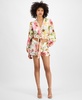 Women's Colette Floral-Print Tie-Front Cropped Top