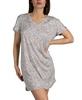 Women's Short Sleeve V-Neck Ribbed Nightshirt with Lace Sleeve