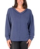 Women's Relaxed Fit Ribbed Knit V Neck Sweater Top