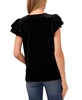 Women's Velvet Flutter Sleeve Top