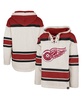 Men's Oatmeal Detroit Red Wings Rockaway Lace-Up Pullover Hoodie