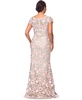 Women's Boat-Neck Short-Sleeve Lace Gown